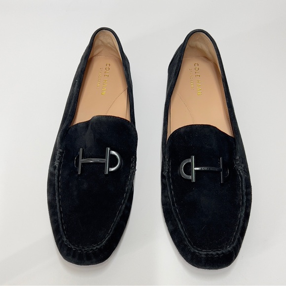 COLE HAAN w Sz 8.5 Black Velvet Driver Slip On shoe. Bit embellishment - Picture 4 of 11